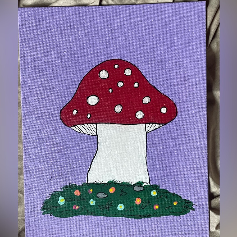 Purple Mushroom Painting